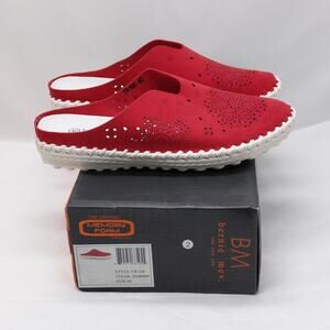 Bernie Mev Womens Mules Sneakers Size 40 Red Slip On Comfort Walking Travel Shoe